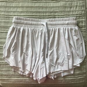 White Flowy Women's Athletic Shorts